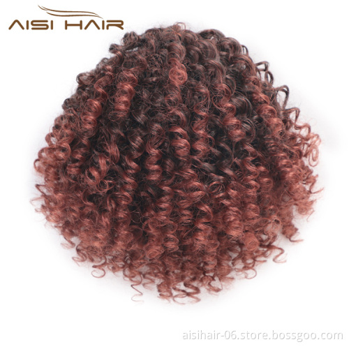Aisi Hair High Puff Afro Curly Wig Ponytail Drawstring Short Afro Kinky Pony Tail Clip In on Synthetic Curly Hair Bun
